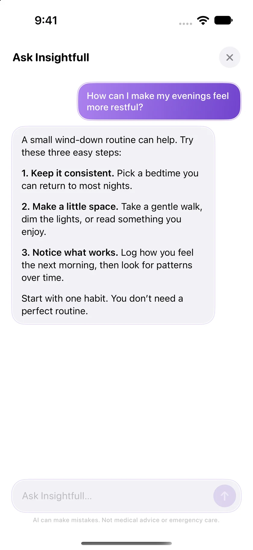 insightfull ask on iphone 17 pro with example data